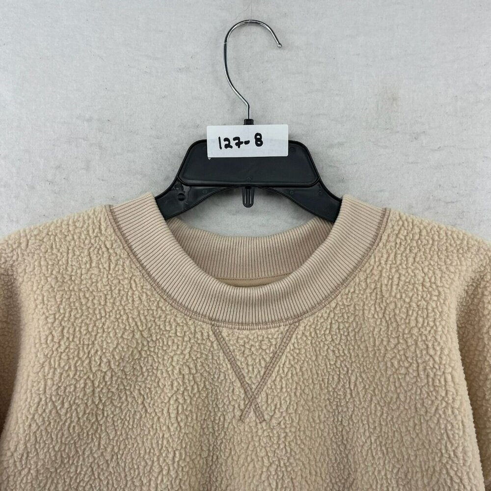 Universal Thread Sweater Women's Sz M Beige Sherpa Fleece Pullover Long Sleeves - Picture 12 of 12